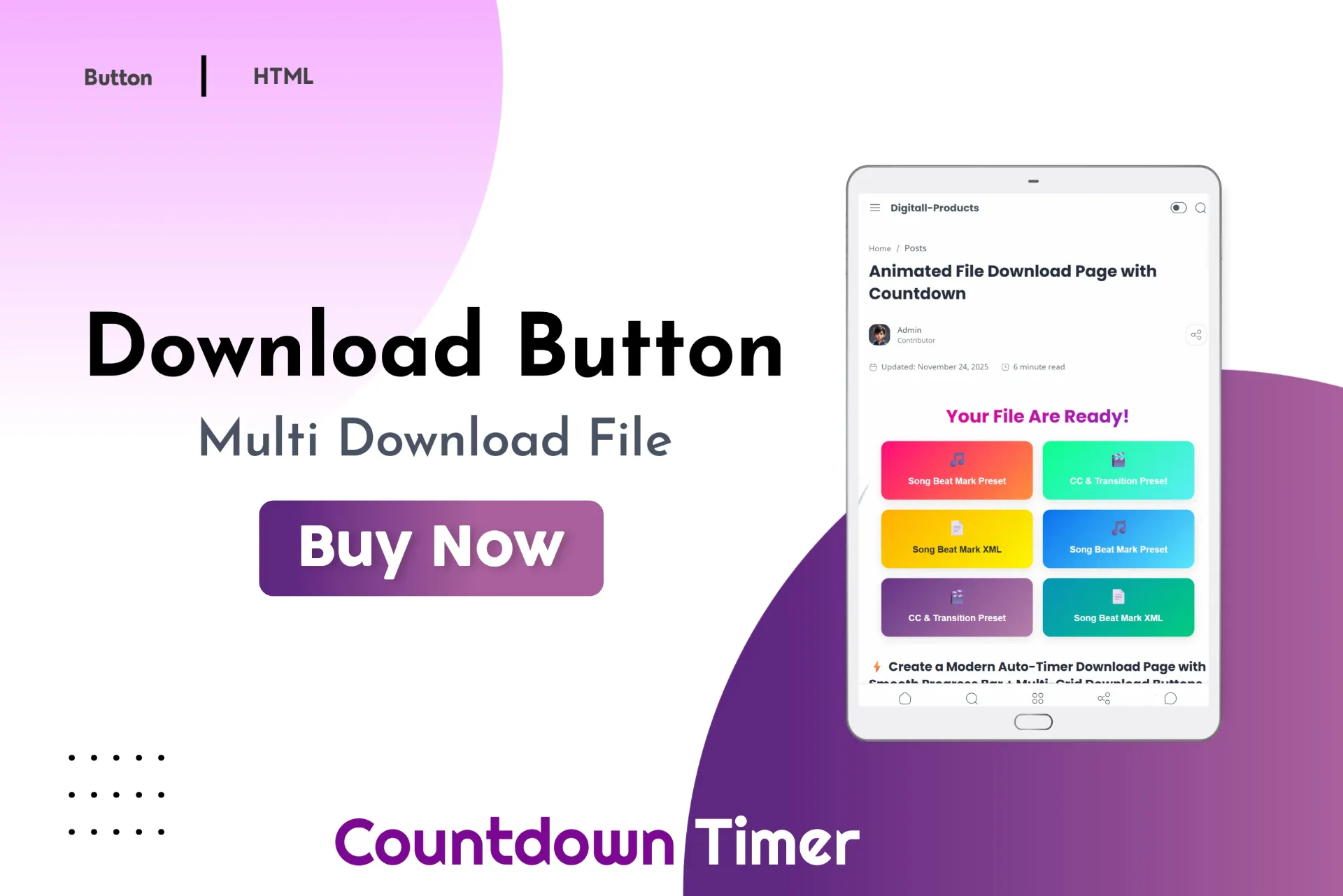 Animated File Download Page with Countdown