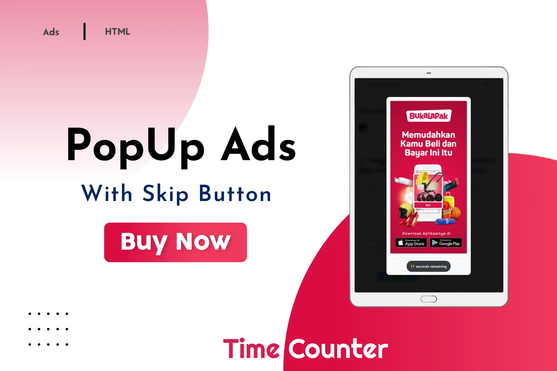 Countdown Ad Popup with Skip Button