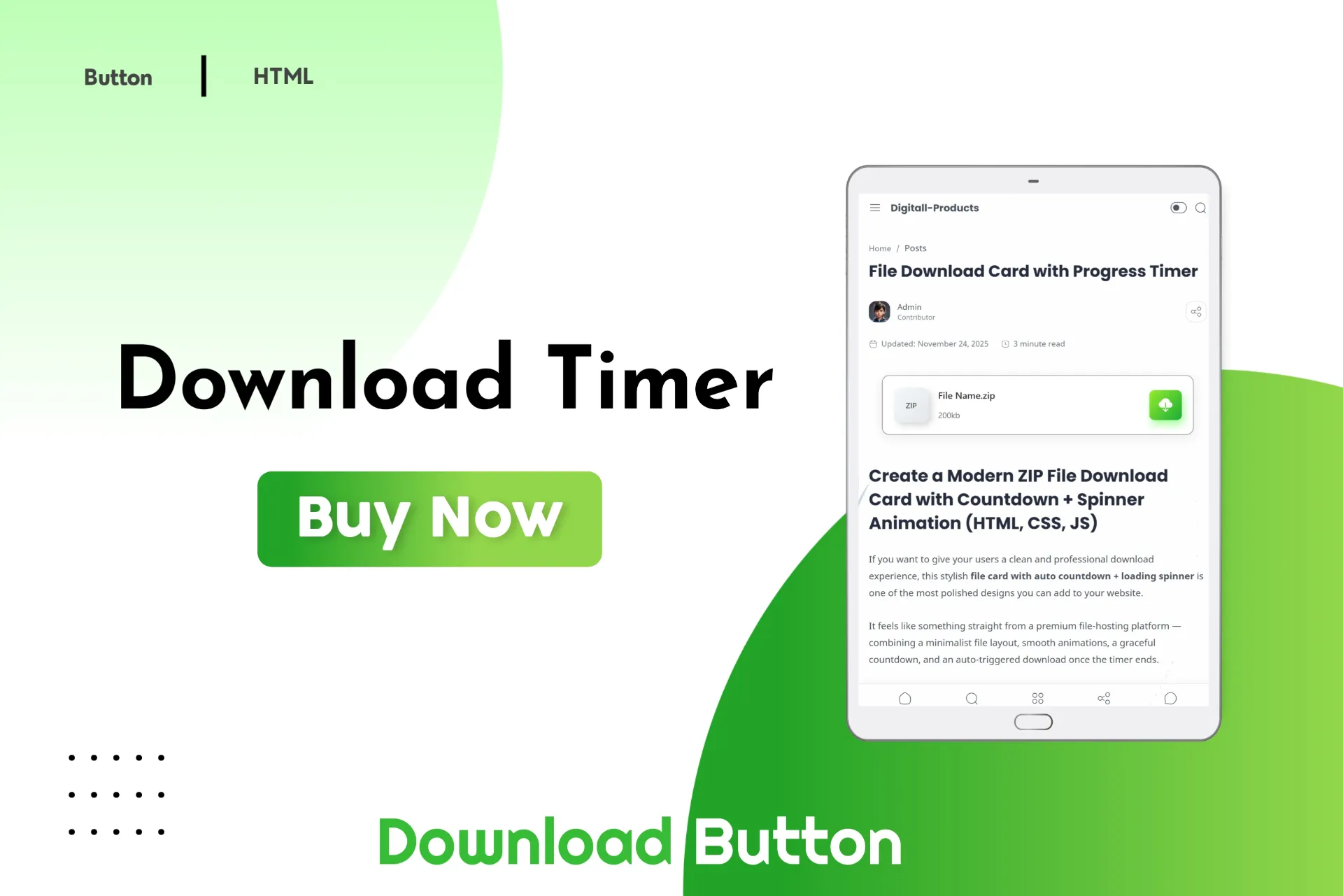 File Download Card with Progress Timer