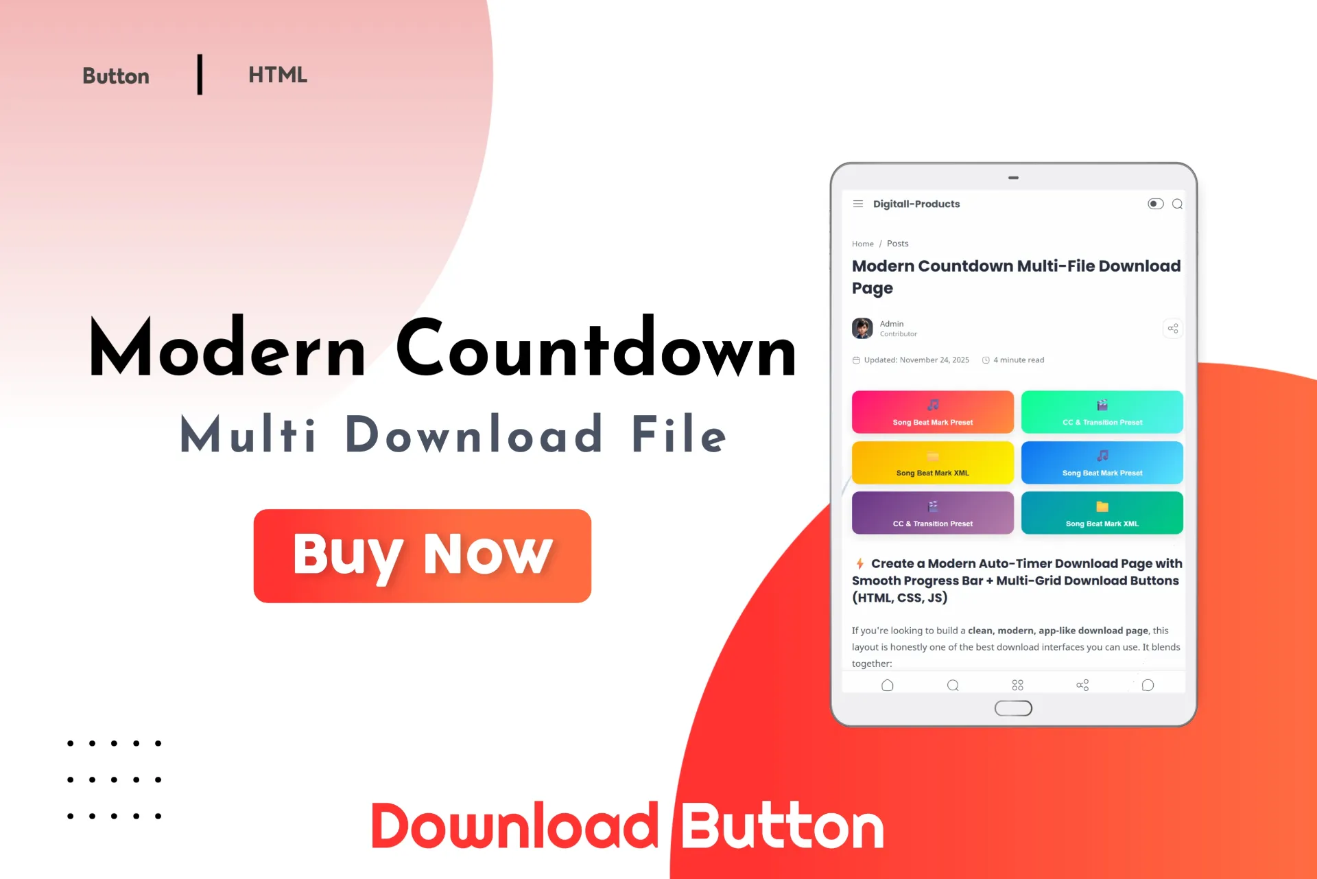 Modern Countdown Multi-File Download Page
