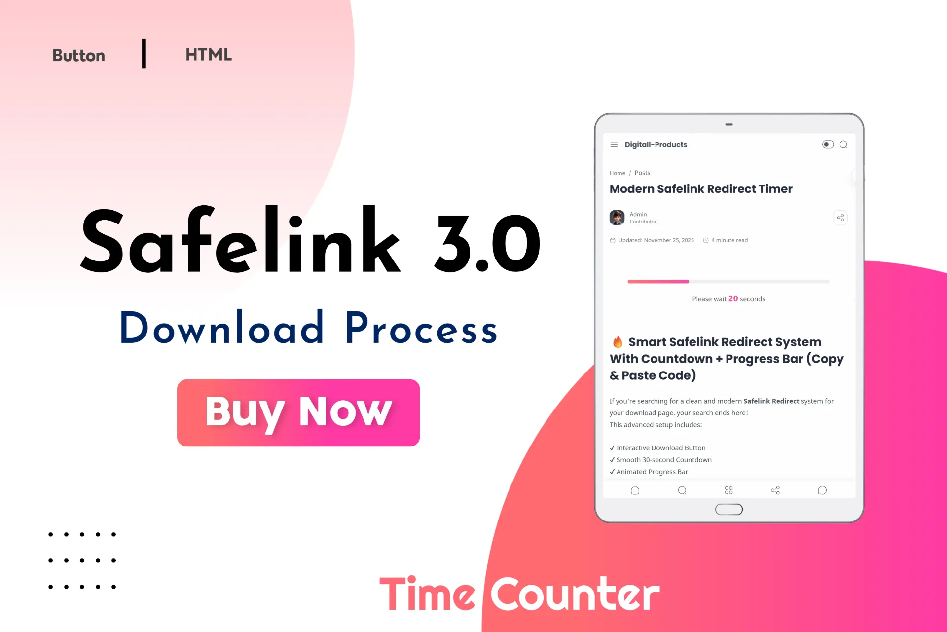 Modern SafeLink Redirect Timer