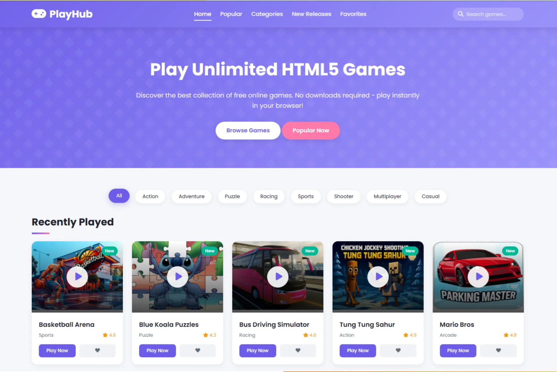 PlayHub - HTML5 Script