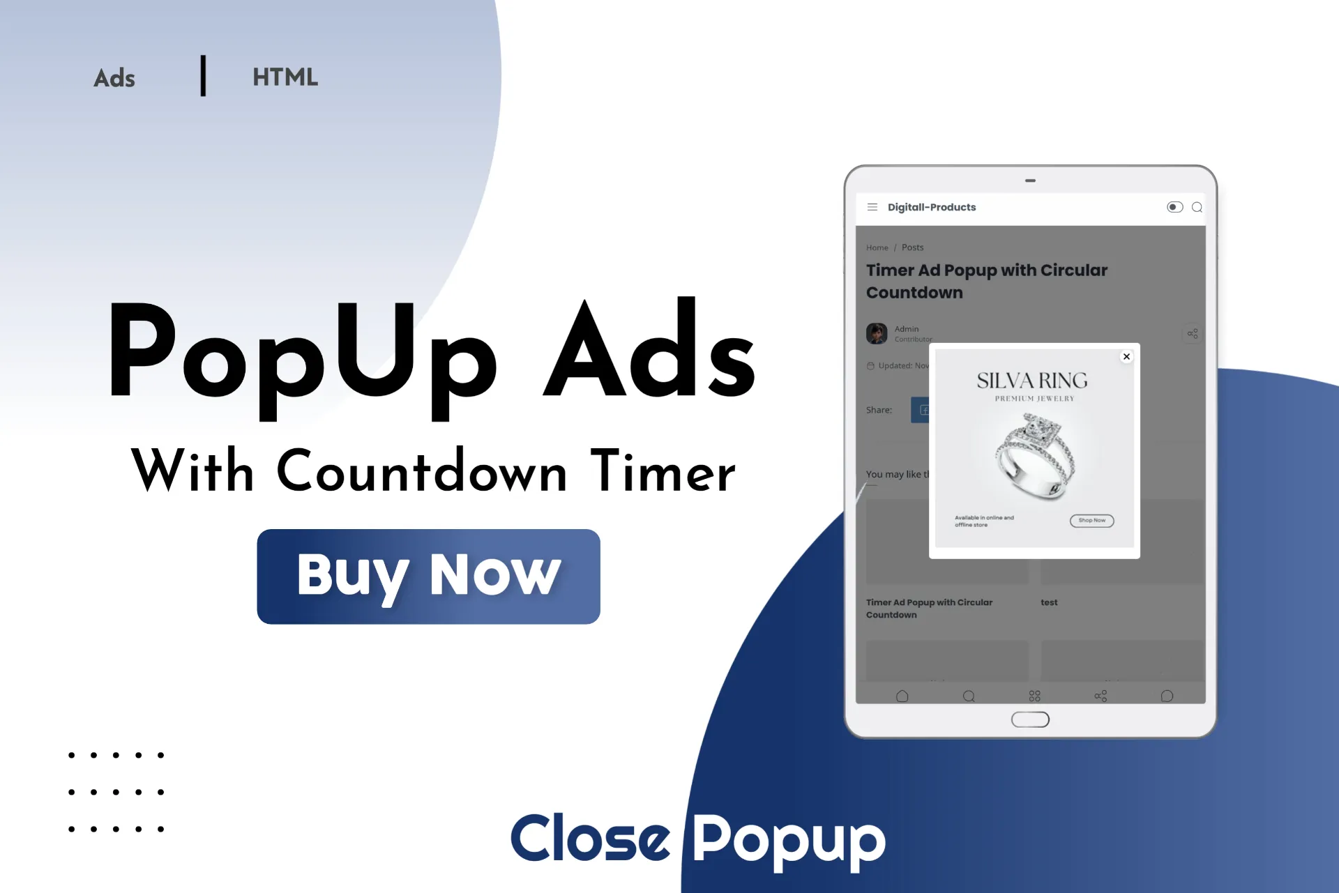 Timer Ad Popup with Circular Countdown